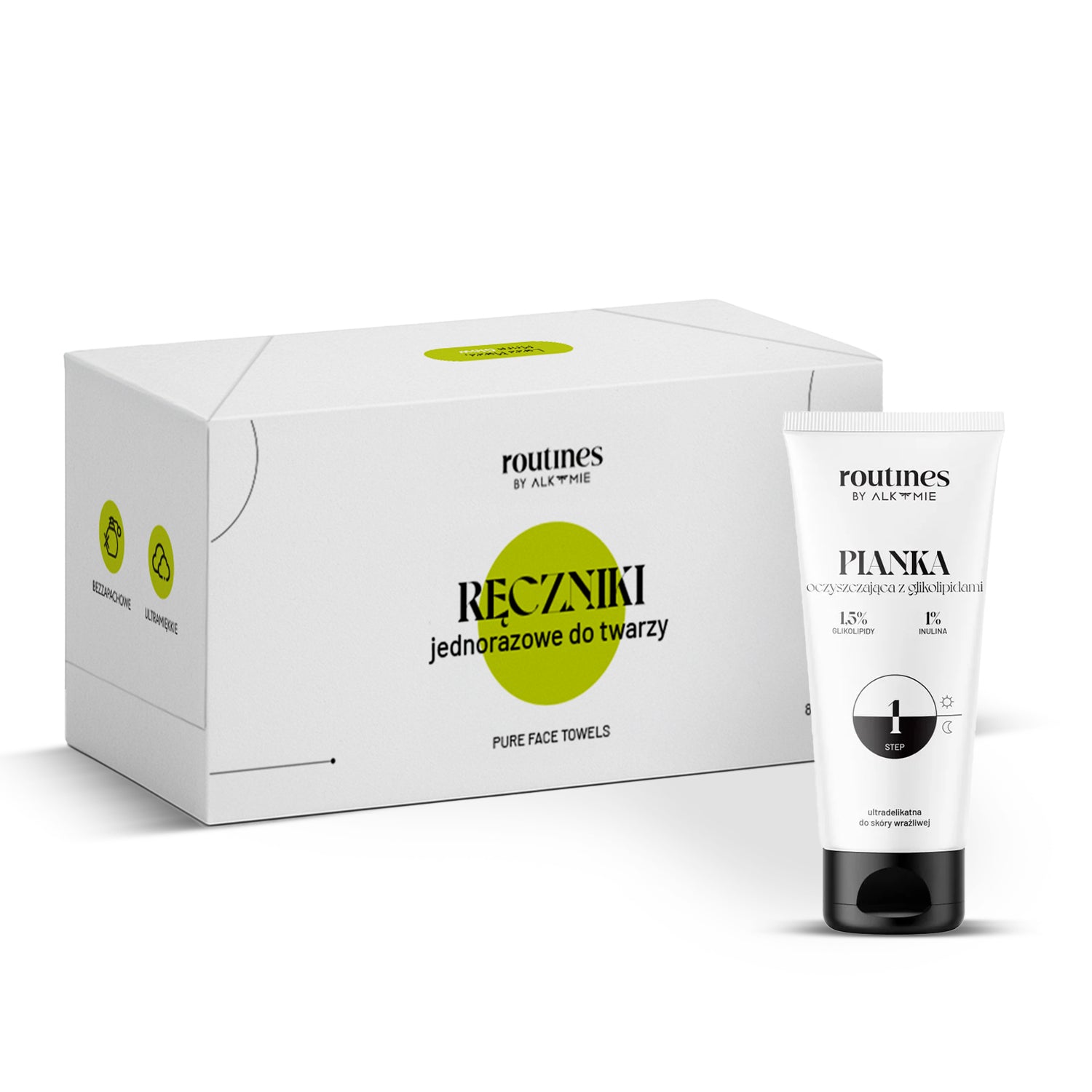 Zestaw do oczyszczania i demakijażu: Pure Face Towels + Pianka oczyszczająca