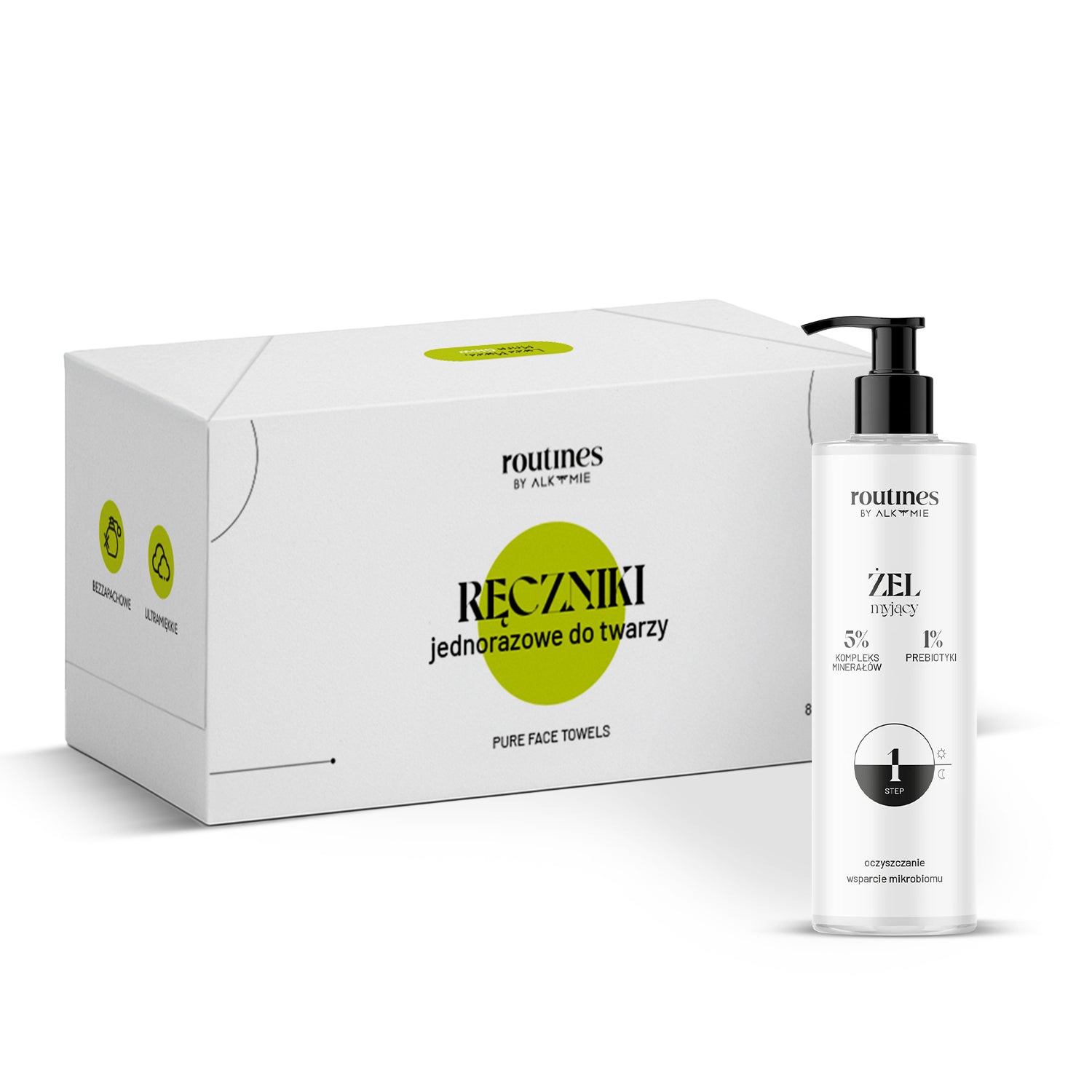Zestaw do oczyszczania i demakijażu: Pure Face Towels + Żel myjący