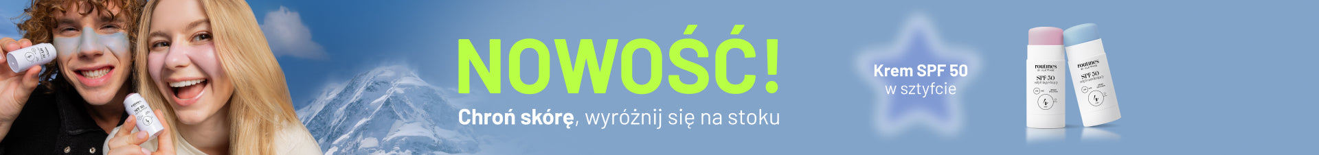Sztyfty nawilżające i łagodzące SPF 50